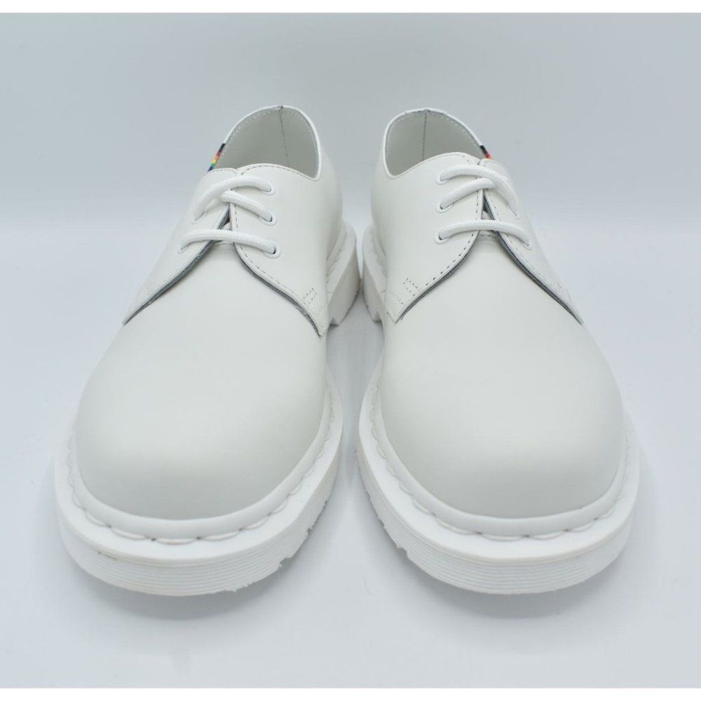 Dr Martens 1461 Womens Size 8 Pride Rainbow Derby White Leather LGBTQ+ Shoes - Picture 7 of 11